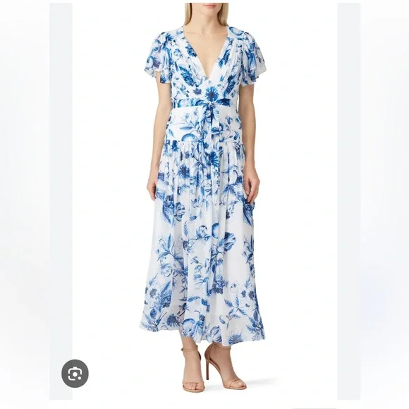 chinese dress ladies Show Me Your Mumu Monique Tie Maxi Dress, White/Ivory, XL - Women's Dresses
